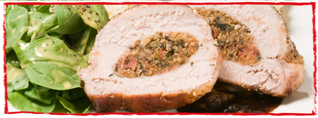 Pork with date and couscous stuffing